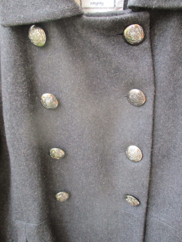 Grey military inspired wool coat