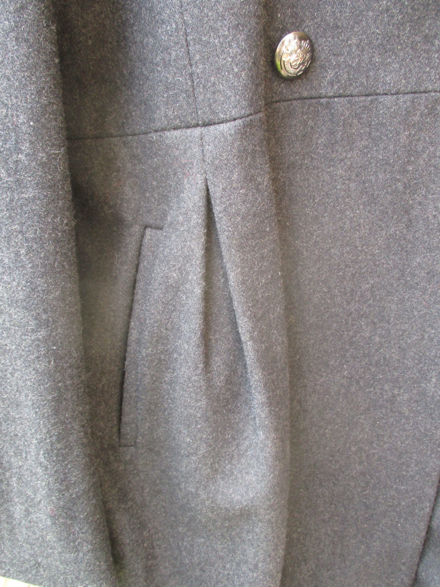 Grey military inspired wool coat