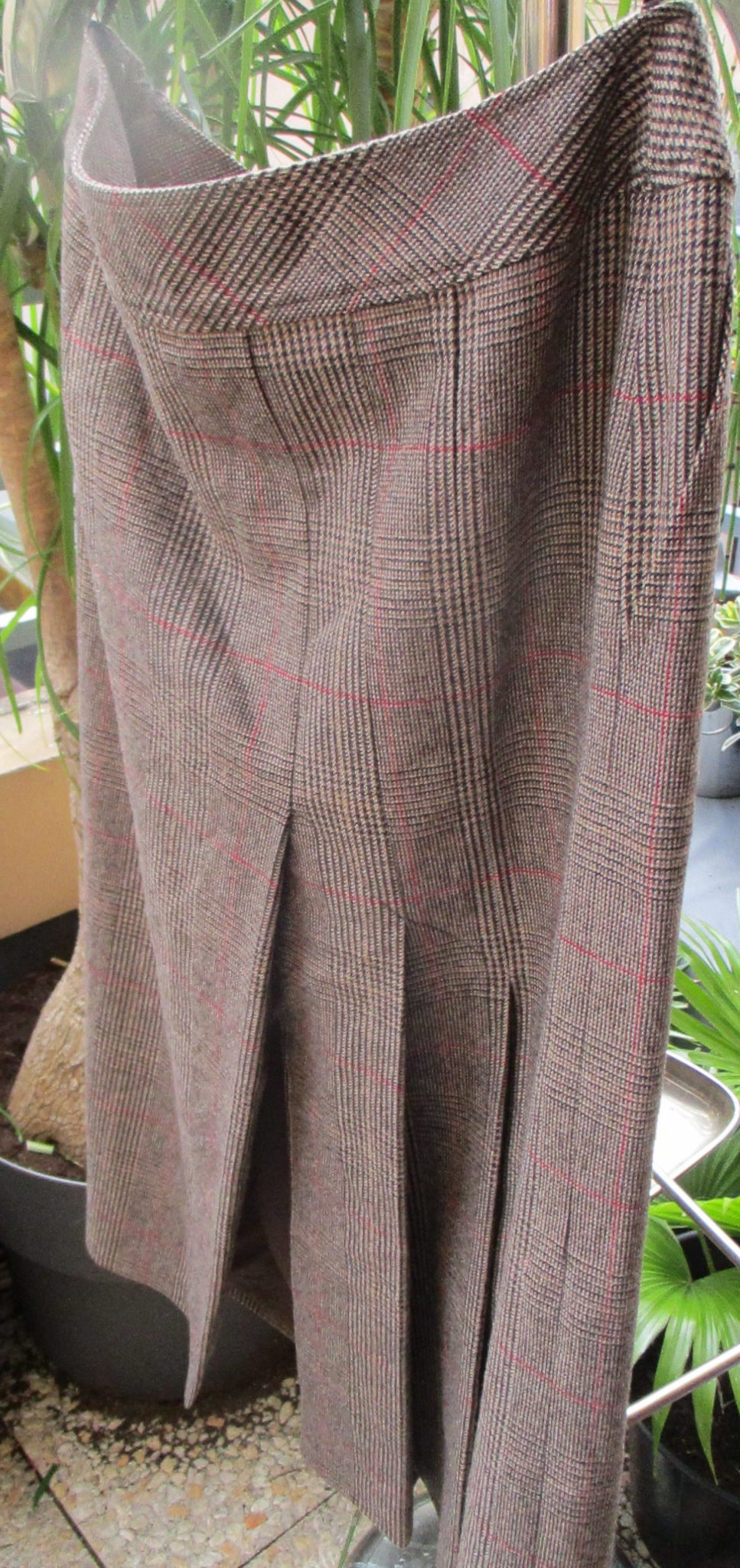 Max Mara brown check midi skirt