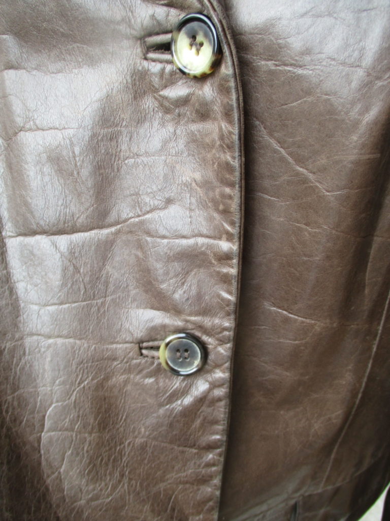 Jaeger chocolate brown leather jacket