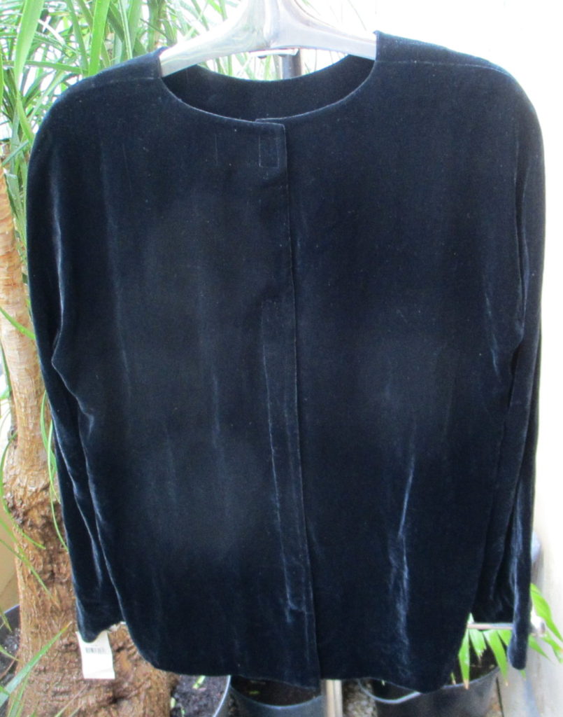 Velvet black silk blend jacket top by DKNY