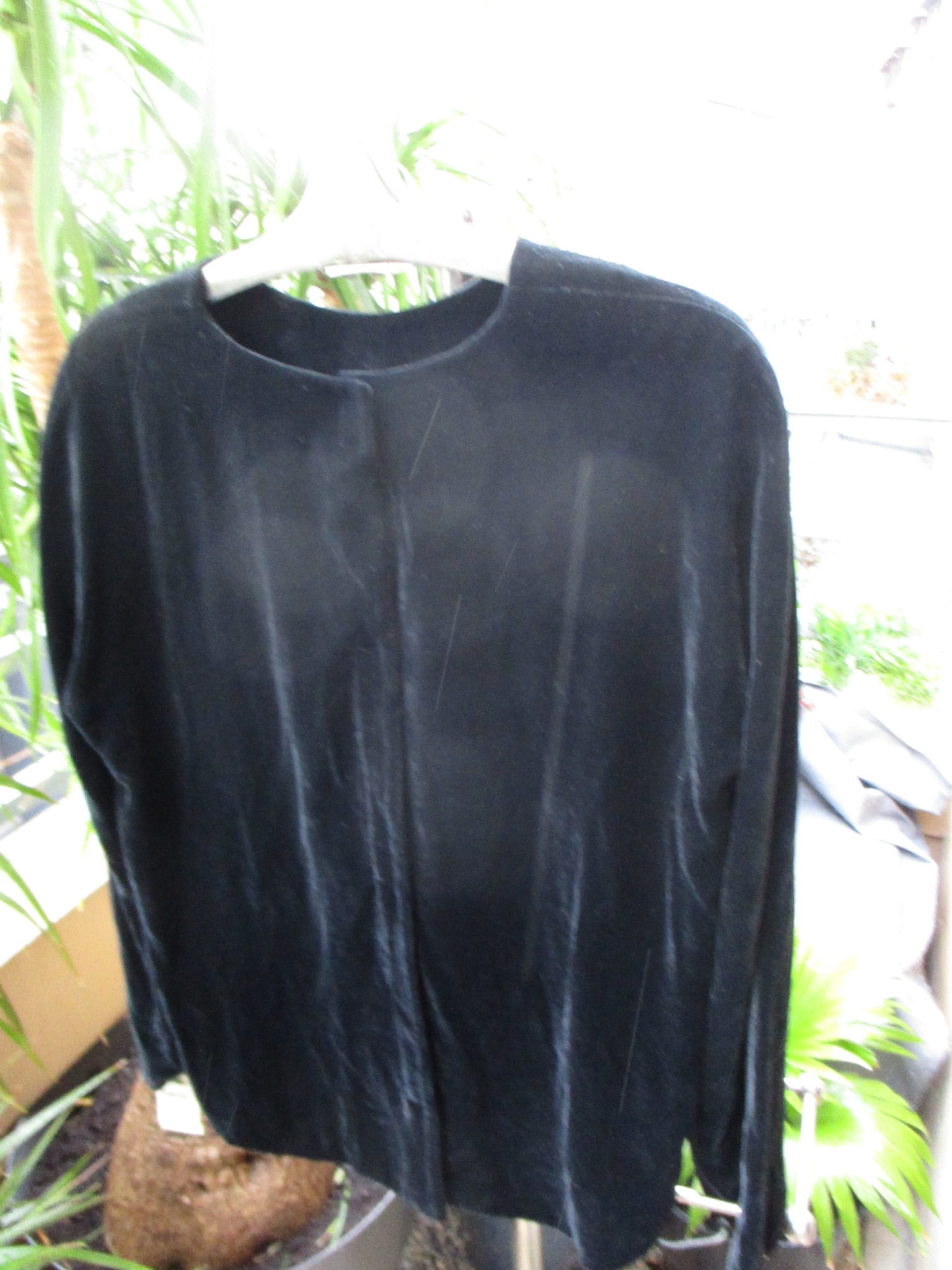 Velvet black silk blend jacket top by DKNY