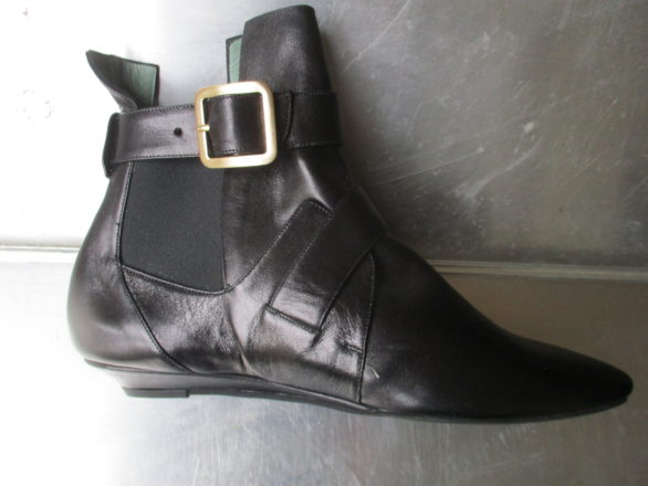 Low black leather ankle boots with 