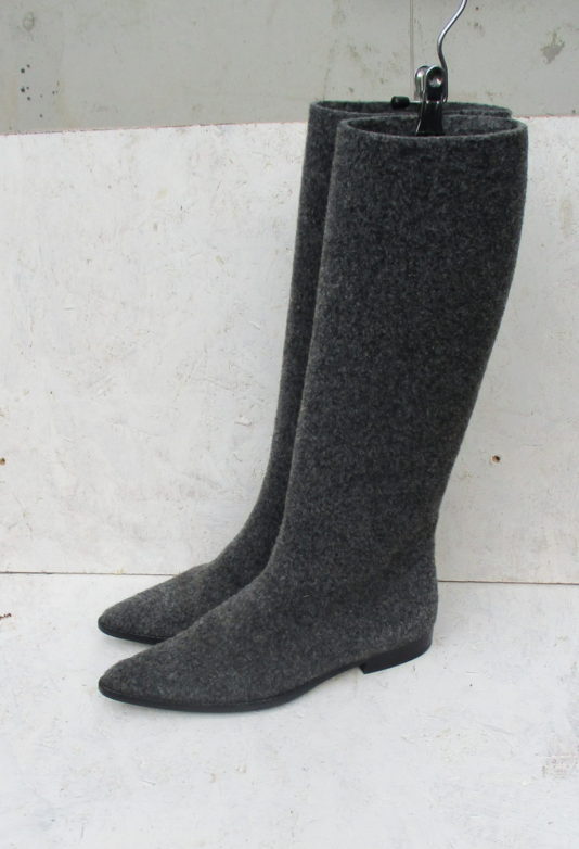 grey wool boots